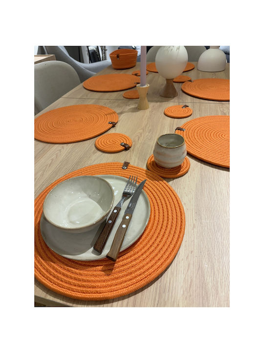 SteweHome Wicker Orange Placemats 33x33cm 13 Pieces