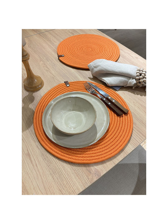 SteweHome Wicker Orange Placemats 33x33cm 13 Pieces
