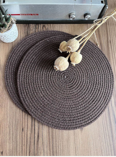 SteweHome Σουπλά Υφασμάτινο Καφέ 33x33cm 2τμχ SteweHome Σουπλά Υφασμάτινο Καφέ 33x33cm 2τμχ