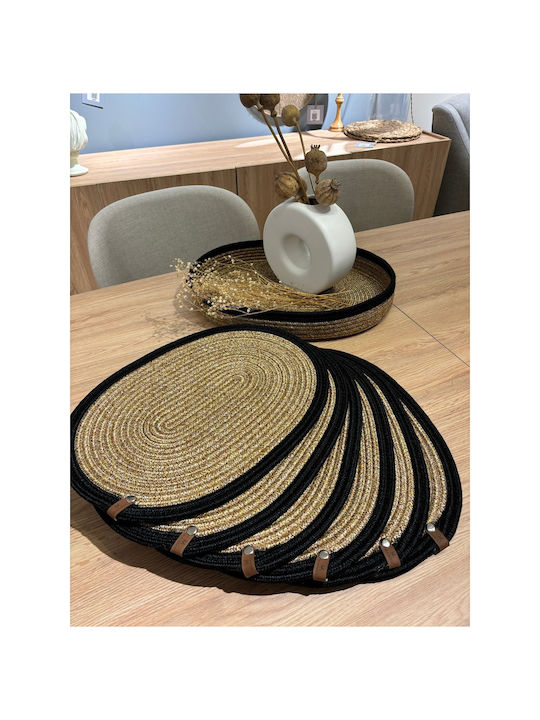 SteweHome Tischsets Korbweide Grau 40x30cm 7 Stück