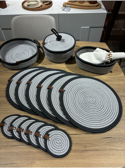 SteweHome Σουπλά Στρογγυλό Ψάθινο Γκρι 33cm 15τμχ SteweHome Σουπλά Στρογγυλό Ψάθινο Γκρι 33cm 15τμχ