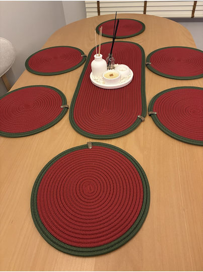 SteweHome Wicker Red Placemats 80x30cm 6 Pieces