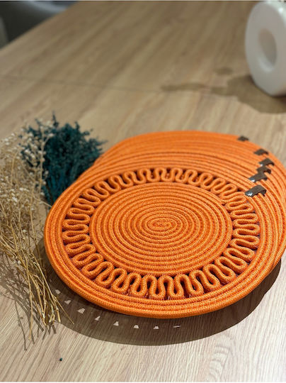 SteweHome Wicker Orange Placemats 33x33cm 6 Pieces