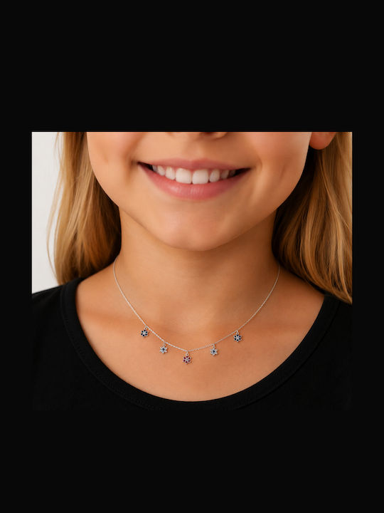 P D Paola Silver Chain Kids Necklaces with Stones Les Filles CO02-237-U