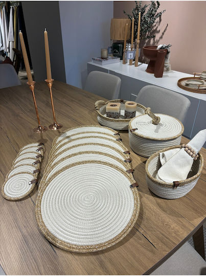 SteweHome Σουπλά Στρογγυλό Ψάθινο Μπεζ 33cm 15τμχ SteweHome Σουπλά Στρογγυλό Ψάθινο Μπεζ 33cm 15τμχ