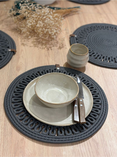 SteweHome Wicker Gray Placemats 33x33cm 6 Pieces