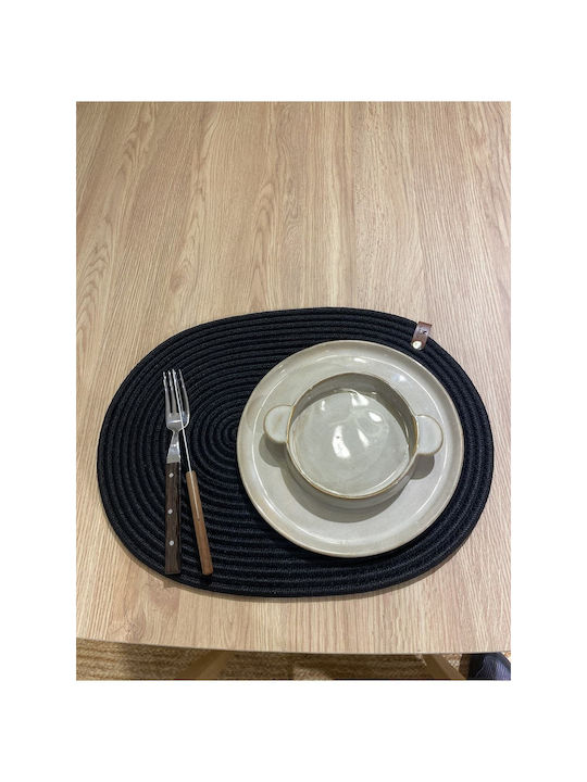 SteweHome Tischsets Korbweide Schwarz 40x30cm 7 Stück