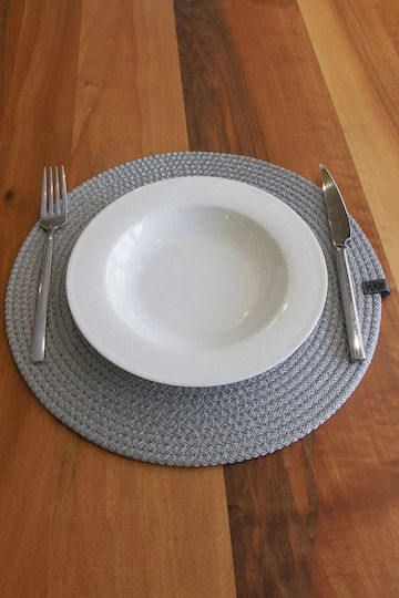 SteweHome Tischsets Rund Stoff Grau 32cm 6 Stück SteweHome Tischsets Rund Stoff Grau 32cm 6 Stück