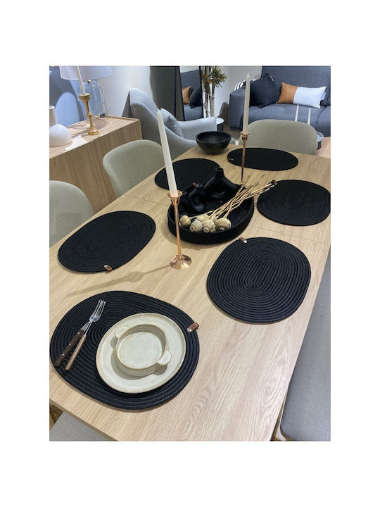SteweHome Tischsets Korbweide Schwarz 40x30cm 7 Stück