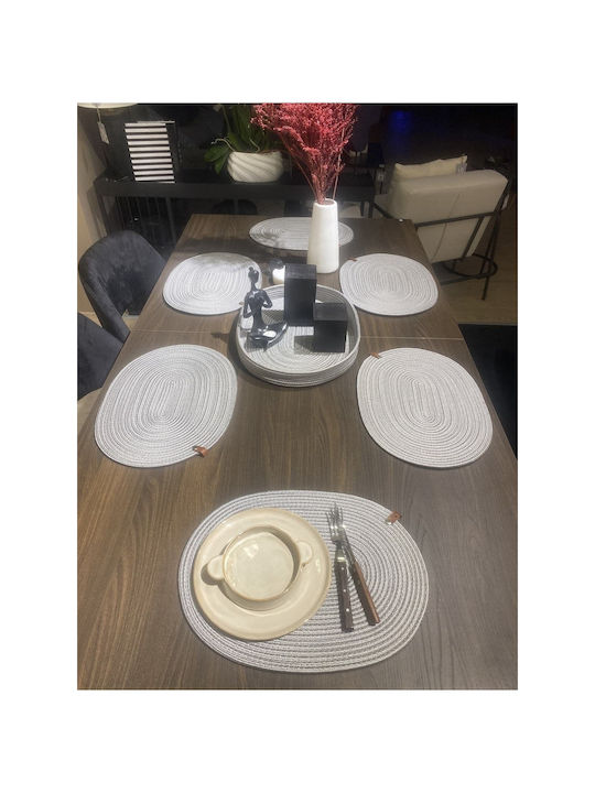 SteweHome Wicker Gray Placemats 40x30cm 7 Pieces