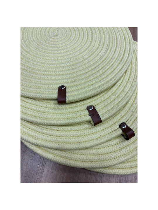 SteweHome Round Wicker Yellow Placemats 33cm 6 Pieces