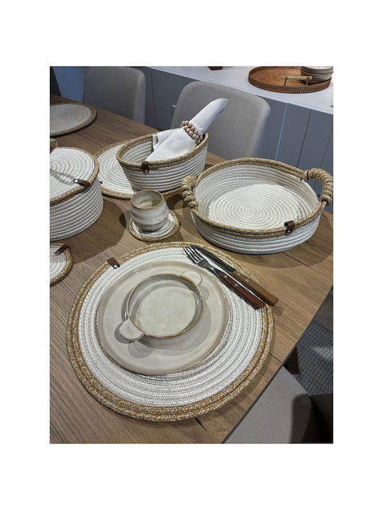 SteweHome Wicker Beige Placemats 33x33cm 15 Pieces
