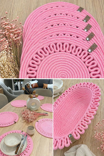 SteweHome Wicker Pink Placemats 33x33cm 6 Pieces