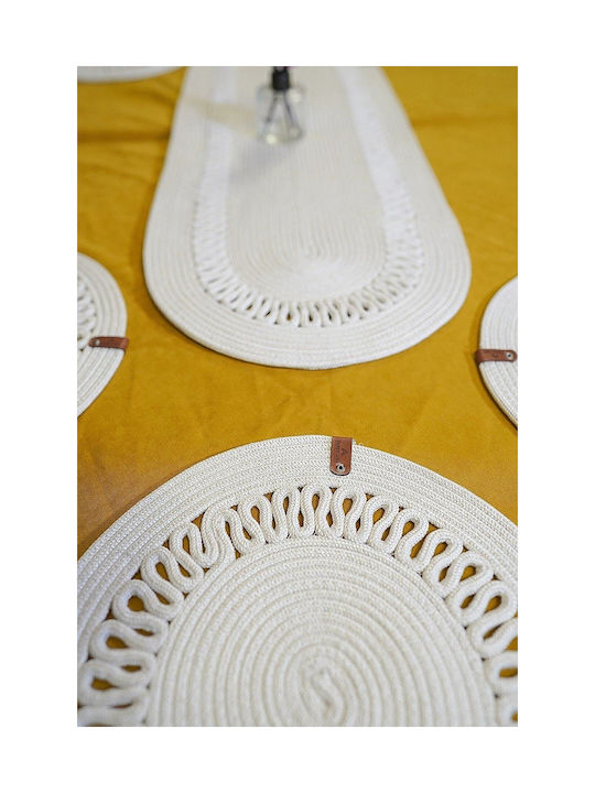 SteweHome Σουπλά Ψάθινο Λευκό 80x30cm SteweHome Σουπλά Ψάθινο Λευκό 80x30cm