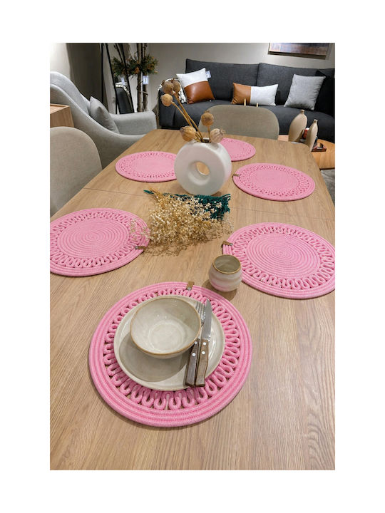 SteweHome Wicker Pink Placemats 33x33cm 6 Pieces