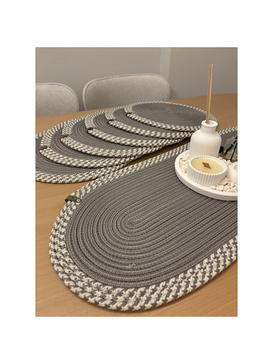 SteweHome Tischsets Korbweide Grau 80x30cm 6 Stück