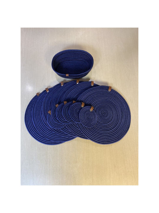 SteweHome Tischsets Korbweide Blau 33x33cm 13 Stück
