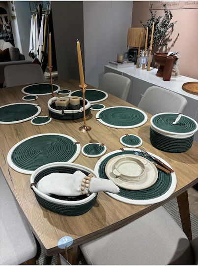 SteweHome Wicker Green Placemats 33x33cm 15 Pieces