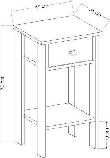 Μεταλλικό Λευκό 40x35x70cm