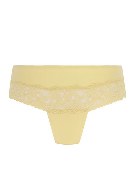 Valencia Damen-Slip mit Spitze Gelb