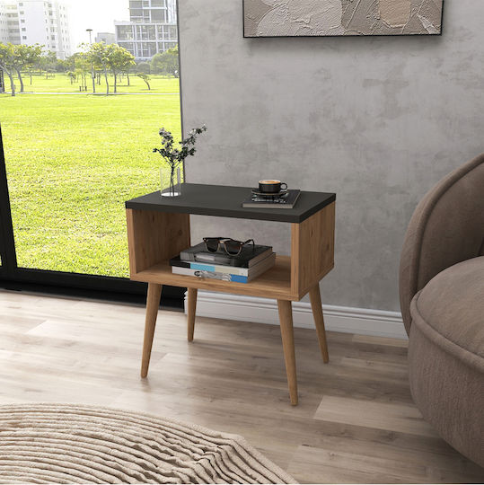 Wooden Gray Bedside Table 45x29x60cm