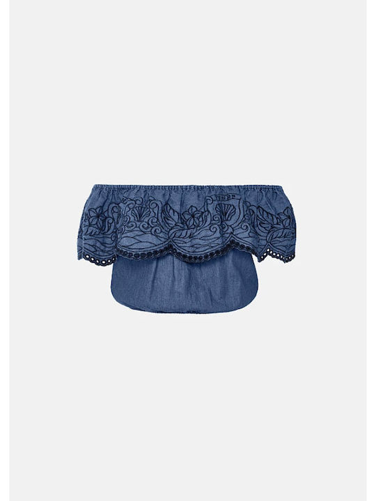 Set With Denim Skirt Blue