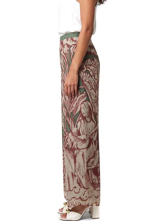 Damenhose mit Gummiband Blumenmuster Blumen