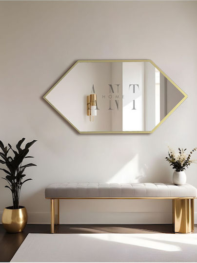 SteweHome Огледало за баня от MDF 80x40см златисто