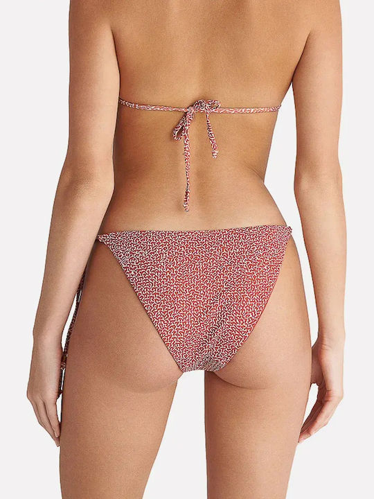 Bikini Slip με Κορδονάκια Πορτοκαλί