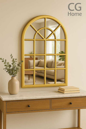 SteweHome STE-009552-V15298-130353 Καθρέπτης Τοξωτός Χρυσός 100x100cm