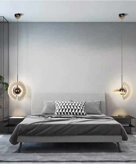 SteweHome Висящо Осветително Тяло Жълто с Кристали 30x60x91см