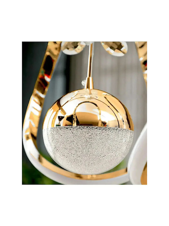 SteweHome Beige LED Ceiling Light with Crystals 20x20x81cm
