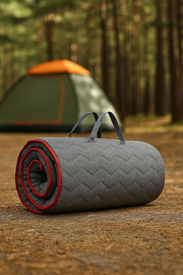 SteweHome Ημίδιπλο Υπόστρωμα Camping 180x70cm Πάχους 6cm Κόκκινο