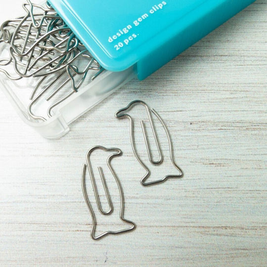 Midori D-clips 43392-006 Penguin Paper Clips Pack 20 4902805433921