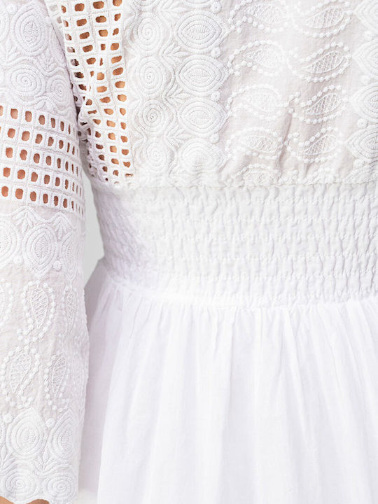 Rochie De Vară Midi Rochie-Cămașă Albă