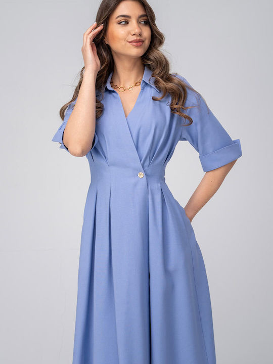 Larina Midi Hemdkleid Blau
