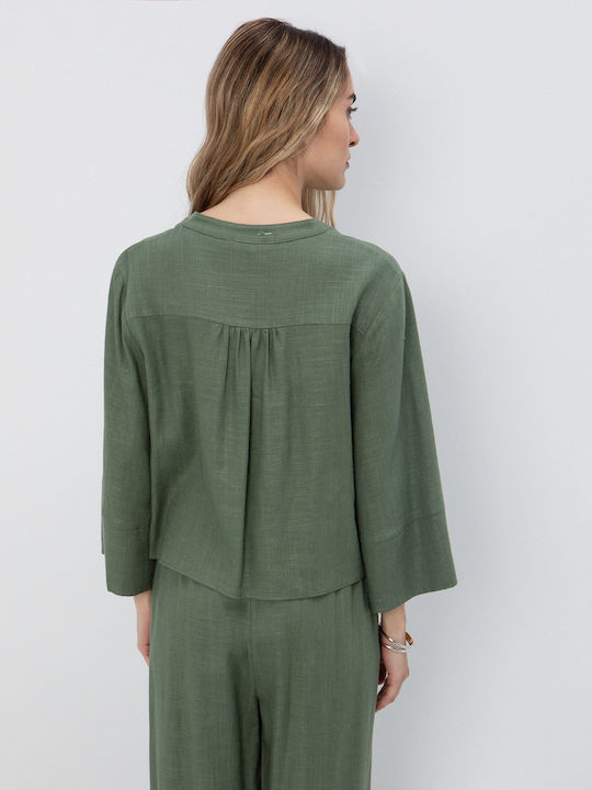 Long Sleeve Women's Shirt Khaki