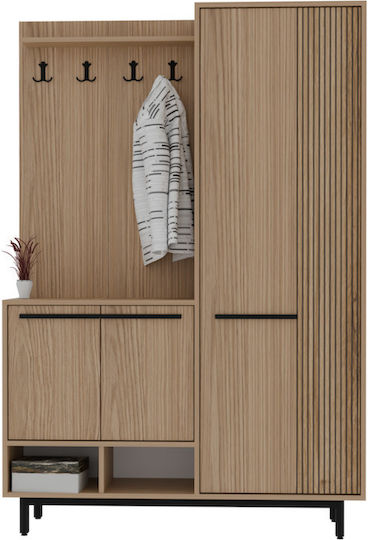 Hallway Furniture with Hanger Shoe Rack & Wardrobe White 59.5x35.5x16.5cm