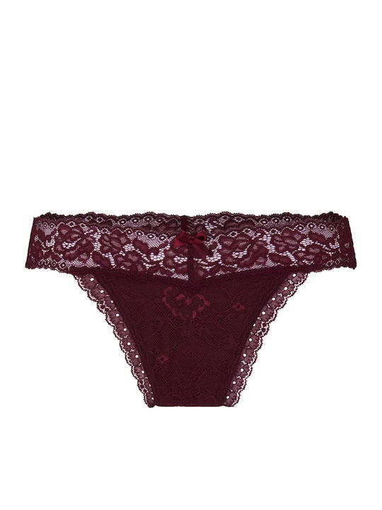 Madison Women's String with Lace Brown