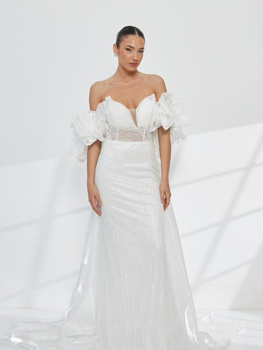 Maxi Wedding Dress Off-Shoulder White