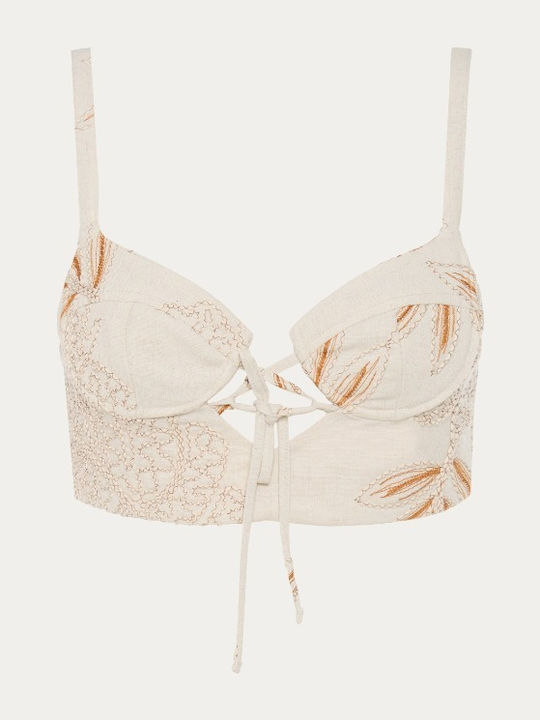 Women's Corset Top with Spaghetti Straps Beige
