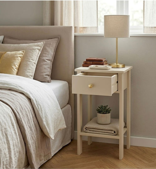 Metallic Gold Bedside Table 40x35x70cm