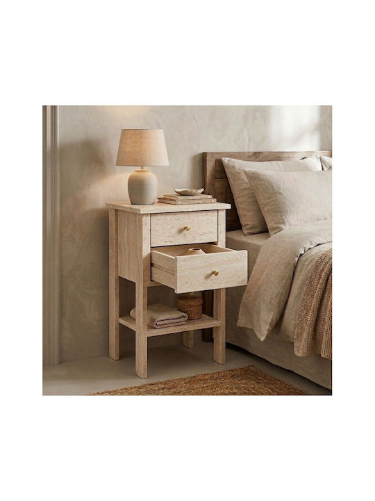 Wooden Gold Bedside Table 40x35x70cm