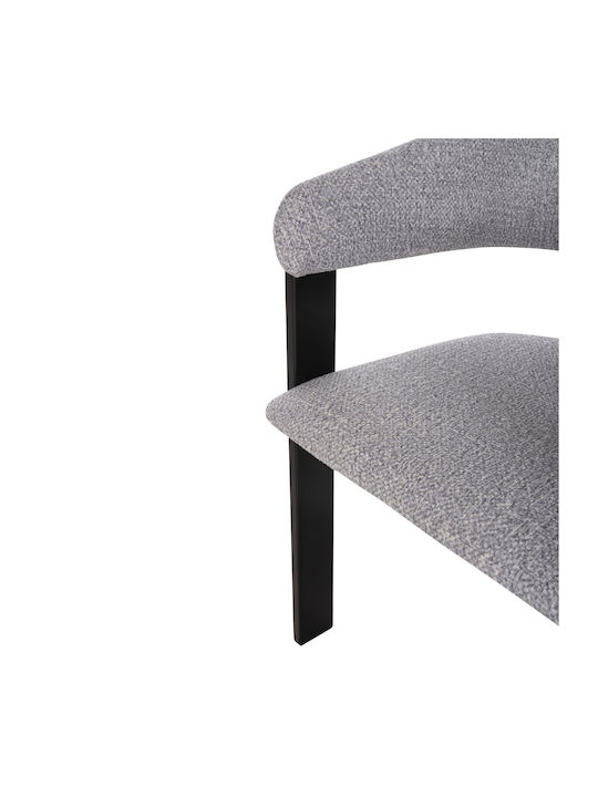 Dining Room Armchair with Fabric Upholstery Black-Light Gray
