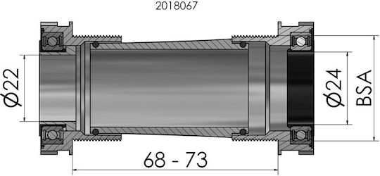 Μεσαία Τριβή Elvedes 68-73mm Sram-truvativ Mtb-road