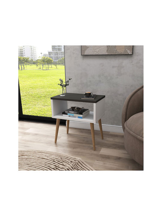 SteweHome Nachttisch Aus Holz Grau 45x29x60cm