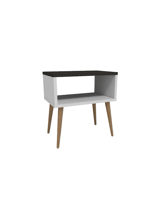SteweHome Nachttisch Aus Holz Grau 45x29x60cm