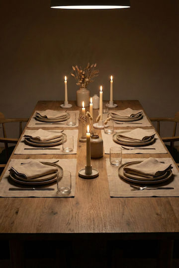 SteweHome Fabric Beige Placemats 45x35cm 12 Pieces