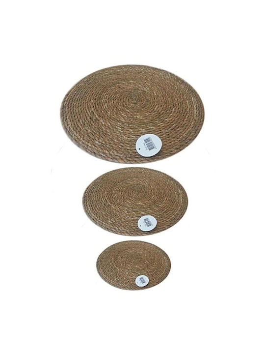 SteweHome Round Wicker White Placemats 220cm 6 Pieces