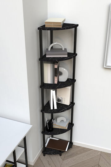 Ecke Bücherregal Schwarz 35x35x180cm